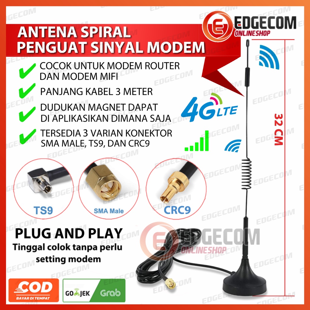 Antena Spiral Penguat sinyal Modem 3 Meter Universal