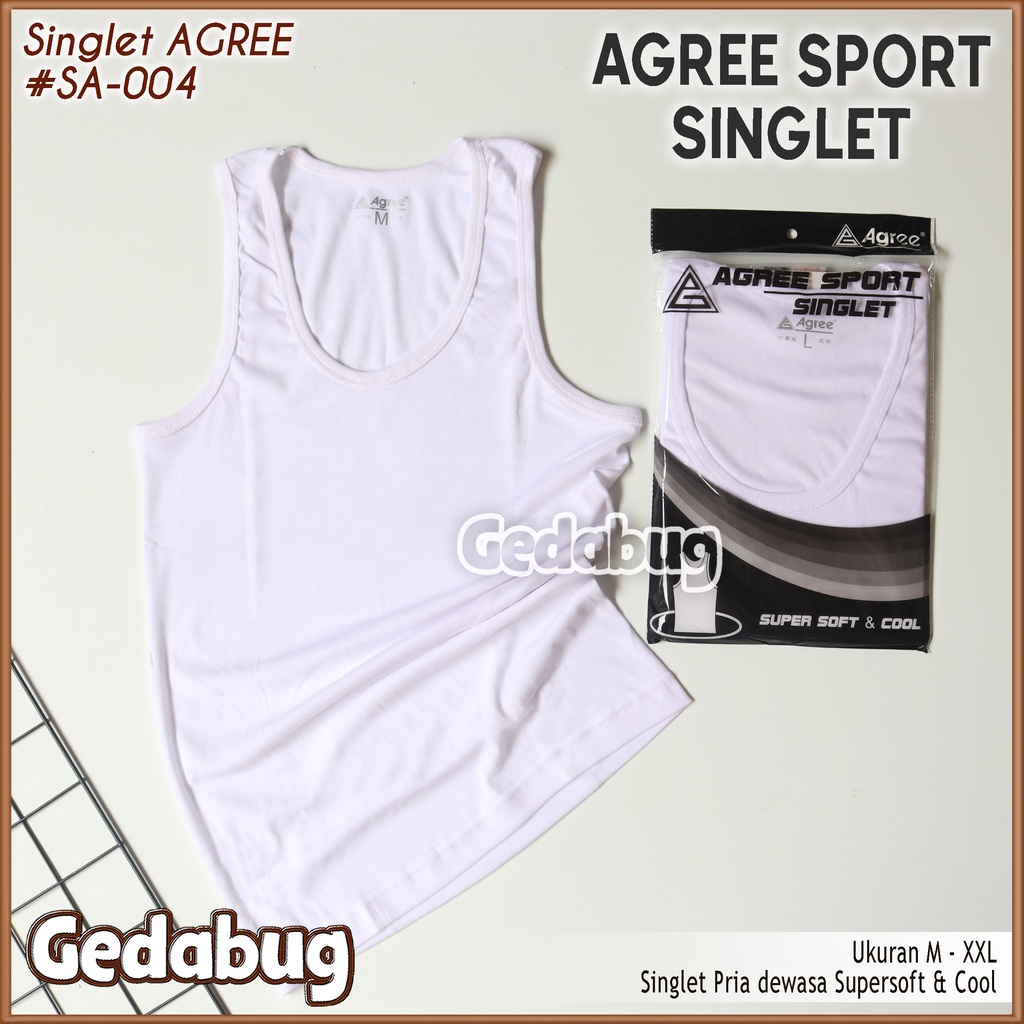 Singlet Pria Agree SA 004 | Kaos Dalem pria dewasa Polos | Gedabug