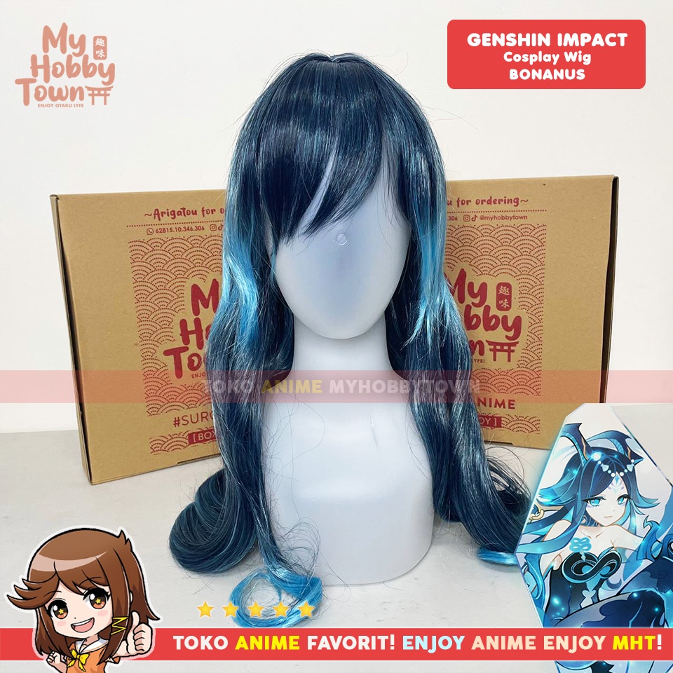 Wig Cosplay Anime Game Genshin Impact : Bonanus Rambut Palsu