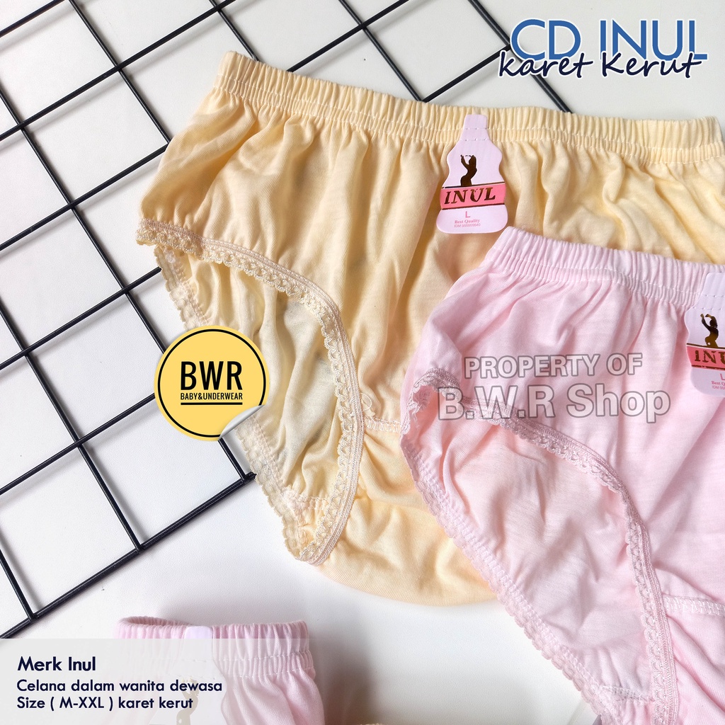 [ 1 Losin ] CD INUL Kerut / Celana Dalam Wanita Sister Karet Kerut Renda Cd Berkualitas - Bwr