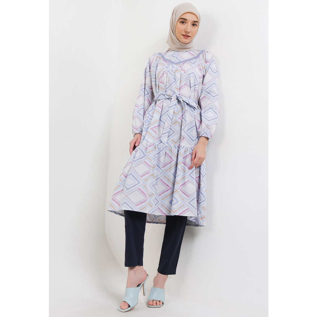 MFMW Kurma Midi Dress Biru Motif