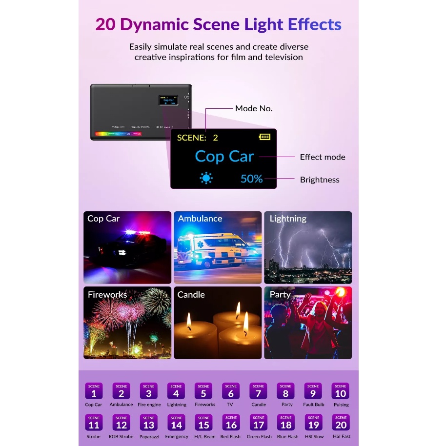 Lampu Kamera Mini RGB LED Light Photo Video Dimmable 8W Lampu Warna Warni Perlengkapan Fotografi Berkualitas