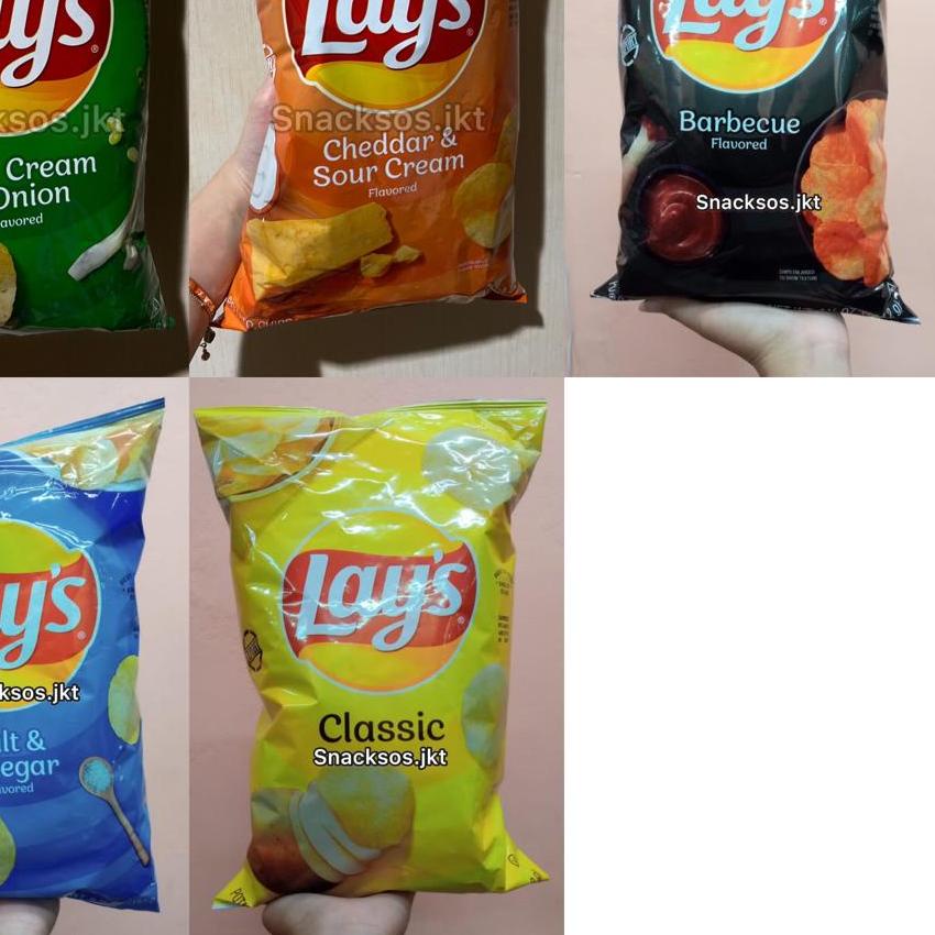 

❄ LAY’S POTATO CHIPS CLASSIC / BARBECUE / SALT AND VINEGAR / SOUR CREAM AND ONION / CHEDDAR AND SOUR CREAM- USA LAYS ☉