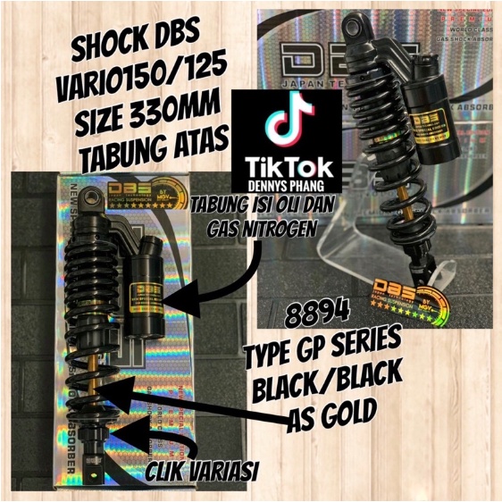 Shock DBS 8894 series as gold full black metic single shockbreker metic tabung beat mio click 125 vario 125 310mm 330mm