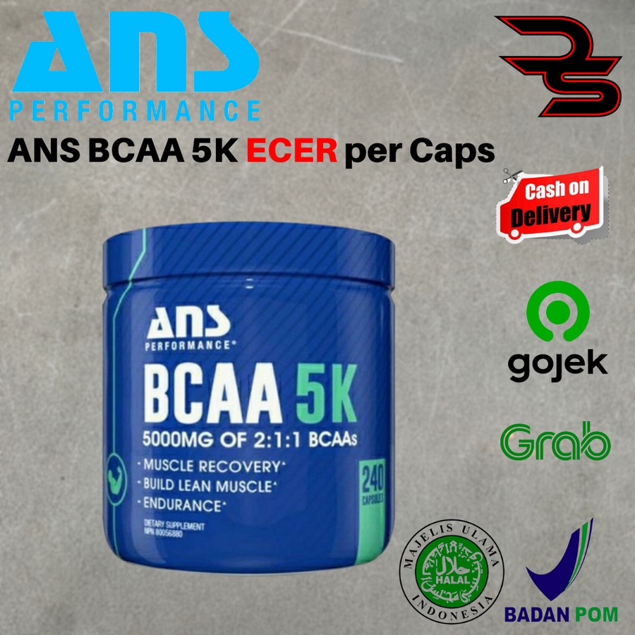 ANS BCAA 5000 5K Ecer Per 1 Kapsul Caps Capsule Repack Post Workout Bulking Cutting Bulk Cut