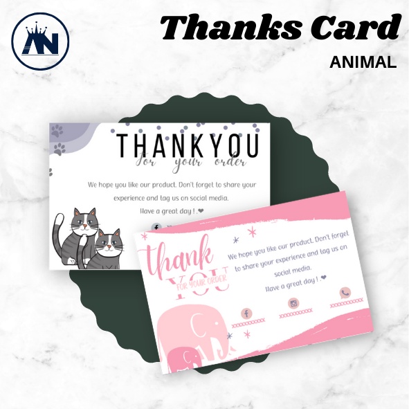

Thank You Card ANIMAL - Thankyou card - Kartu Terima Kasih - Kartu Ucapan - An Cetak Makassar - Percetakan Makassar - Souvneir makassar