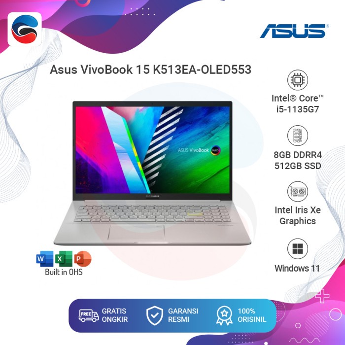 ASUS Laptop K513EA OLED553 / Intel Core i5 1135G7 / 8GB / 512GB / WIN 11