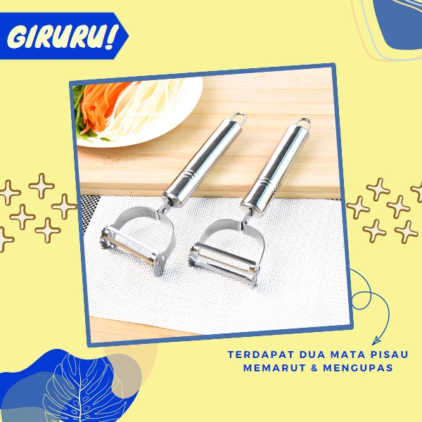 PEELER / PISAU PENGUPAS KULIT BUAH DAN SAYUR 2IN1 STAINLESS PEELER / PENGUPAS KENTANG BUAH SERBAGUNA