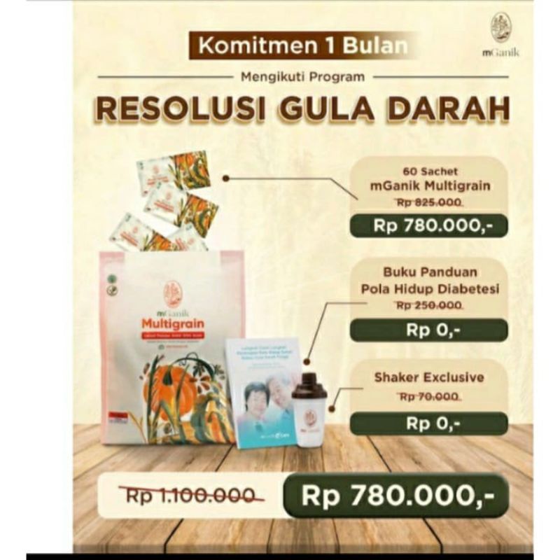 

Mganik 1Bulan Multigrain Superfood Sereal Makanan Cegah Diabet