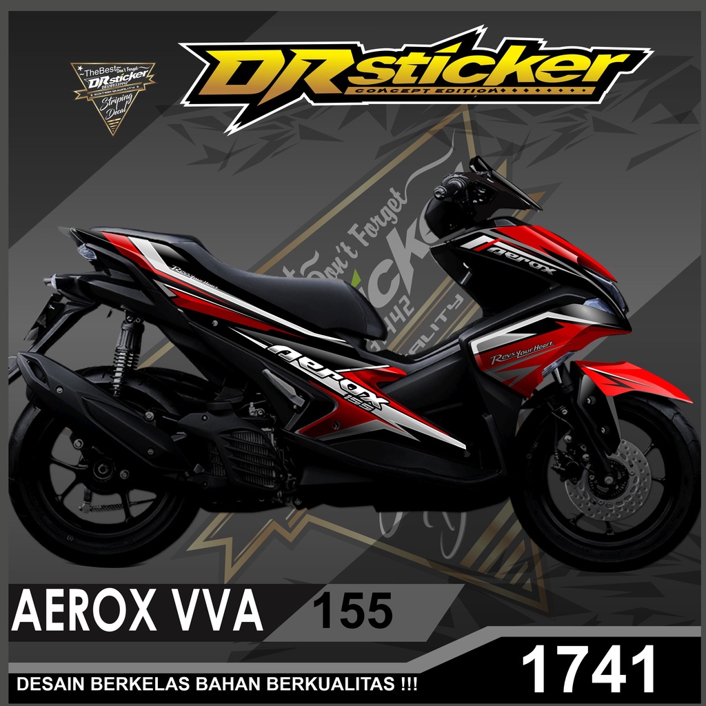 Sticker aerox 155 VVA fullbody aksesoris motor Desain Grafis Stiker decal motor Aerox 155 vva