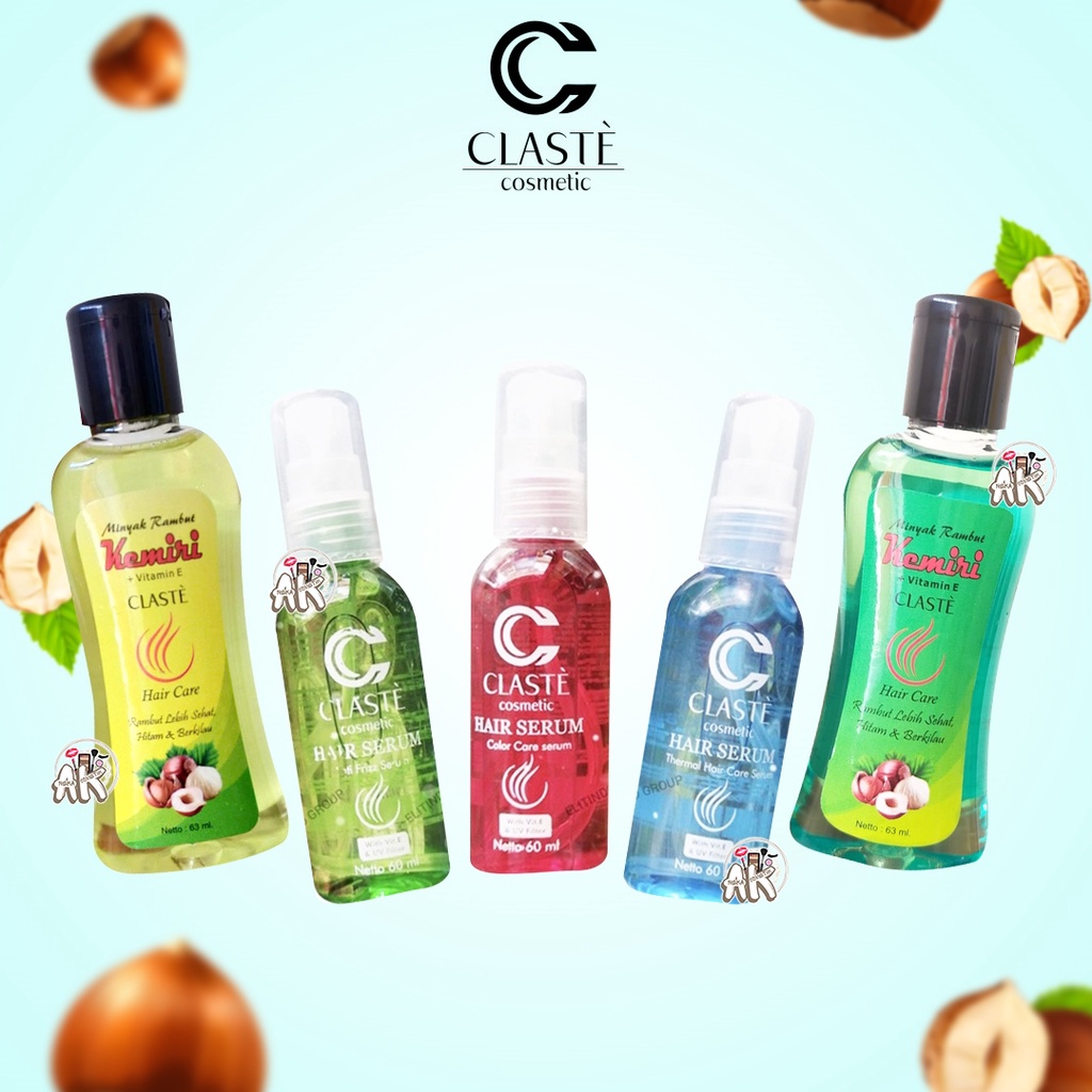 CLASTE HAIR CARE SERIES ( HAIR SERUM ( THERMAL / COLOR CARE / ANTI FRIZZ ) / MINYAK RAMBUT KEMIRI )