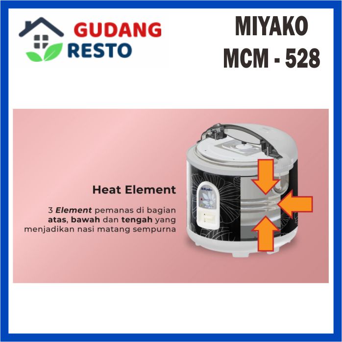 Rice Cooker 1.8 L / Magic com Miyako MCM 528 / MCM-528 / Penanak nasi