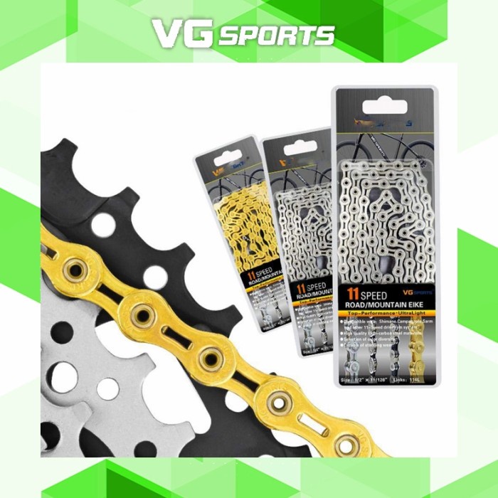 Rantai 11 Speed hollow VG Sport Silver Chain Sepeda Lipat MTB Roadbik