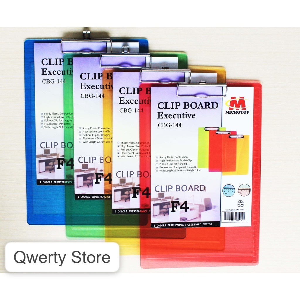 

Clipboard Plastik Microtop Folio / Papan Ujian Plastik F4