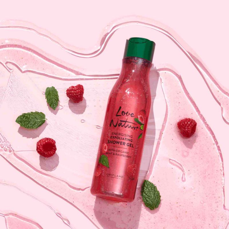 Love Nature Energising Exfoliating Shower Gel With Organic Mint &amp; Raspberry