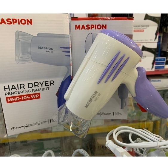 Maspion HAIR DRYER MHD 104 WP – HAIR DRYER 400 WATT WHITE PURPLE