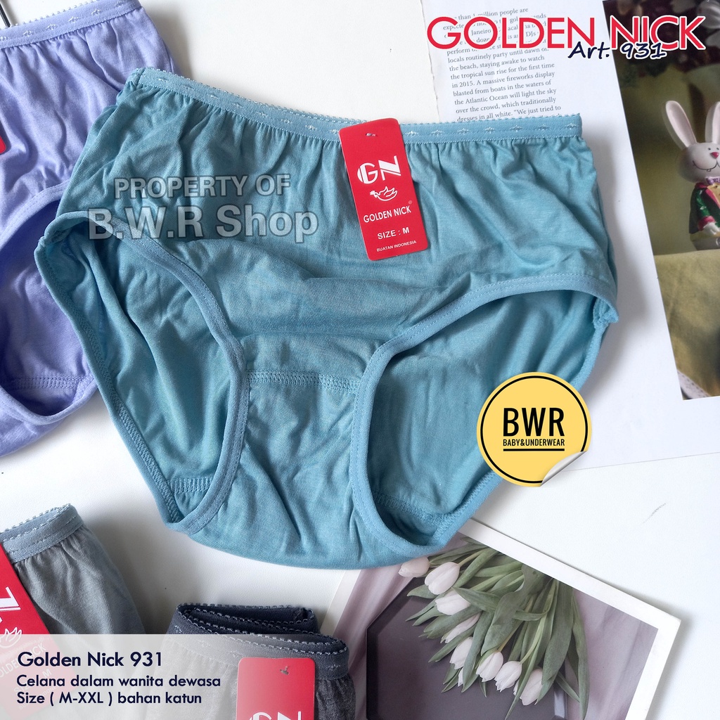 [ 3pc ] CD Golden Nick 931 Pastel / Celana Dalam Wanita Dewasa Katun Lembut | Bwr