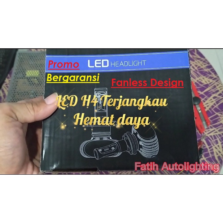 Lampu Utama Mobil LED H4 Fanless Bergaransi Bukan Bohlam Dop Aes Vahid Vinyx Maxgtrs Turbo Ayoto Bi 