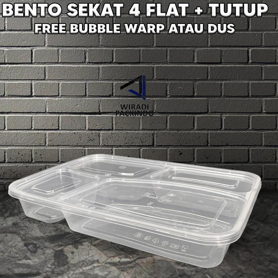 CHEKOUT Thinwall Sekat 4 Box  Bento Plastik Murah