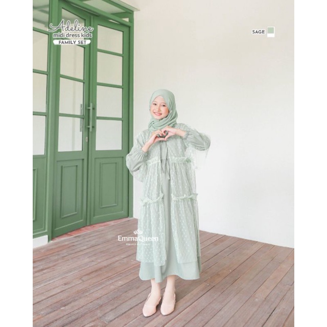 EmmaQueen - Gamis Anak Midi Dress Tile - Adeline Dress Kids