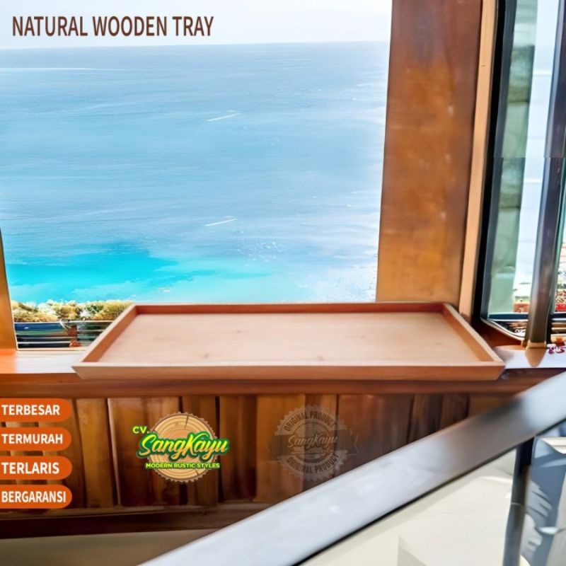 BIG Natural Wooden Tray nampan besar kayu baki kayu nampan saji besar