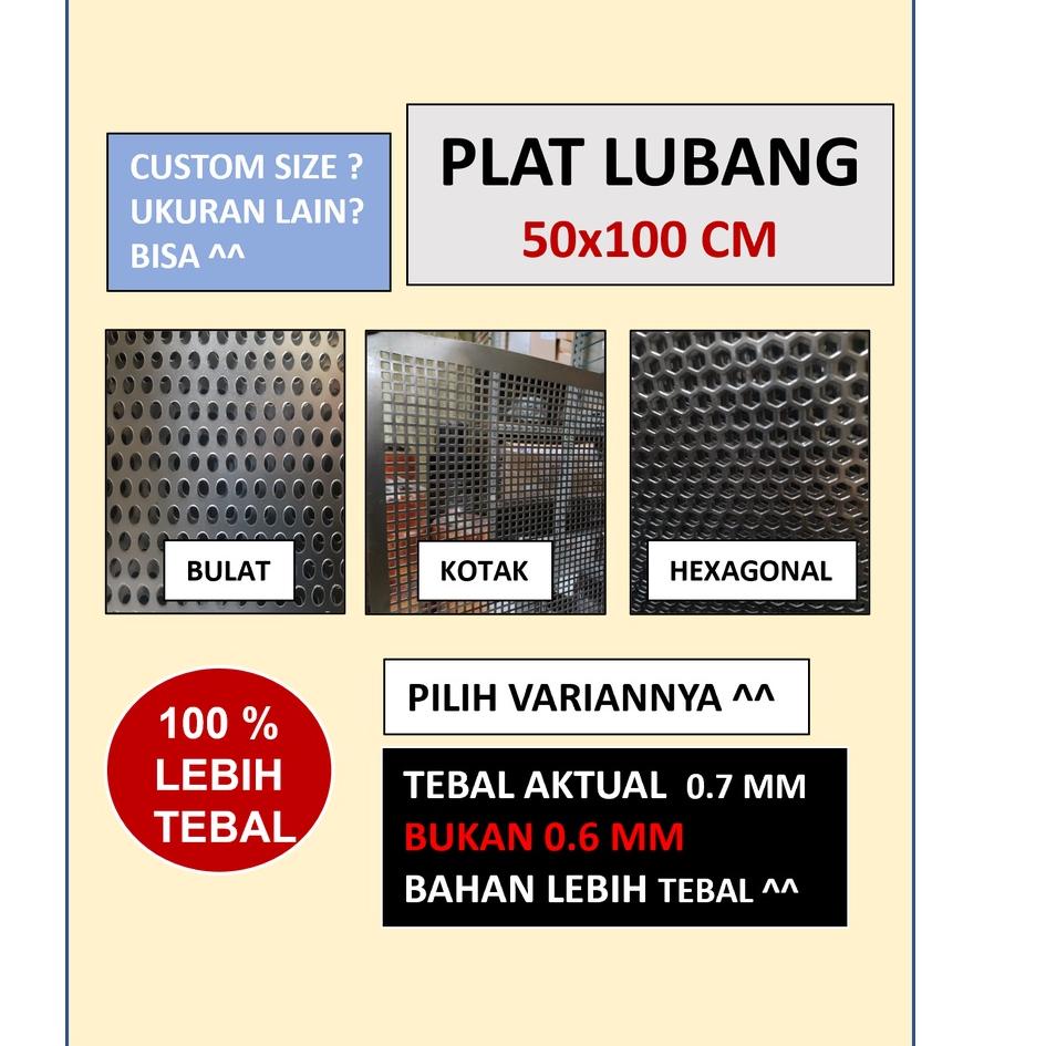 ♢ Plat  - Lubang 5 mm - Plat Besi Ram Speaker - Bulat Tebal 0.8 mm - Ram Grill Plat Lubang ✪