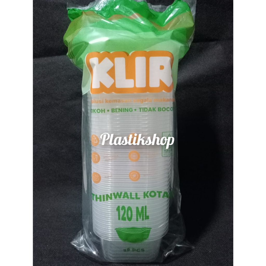 thinwall klir kotak / kotak bumbu 120ML , 150ML isi 25 set