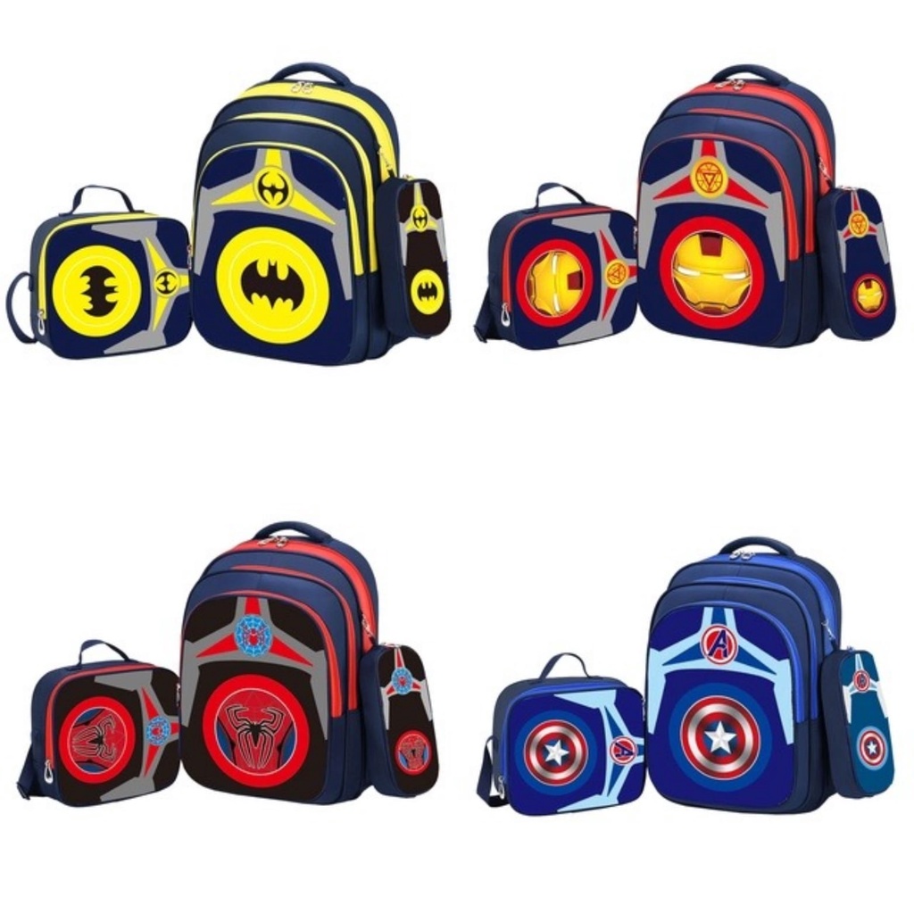 SMARTGIRL NEW TAS RANSEL ANAK SEKOLAH CEWEK COWOK IMPORT SD 3D 3IN1 00140-00146/00150-00155