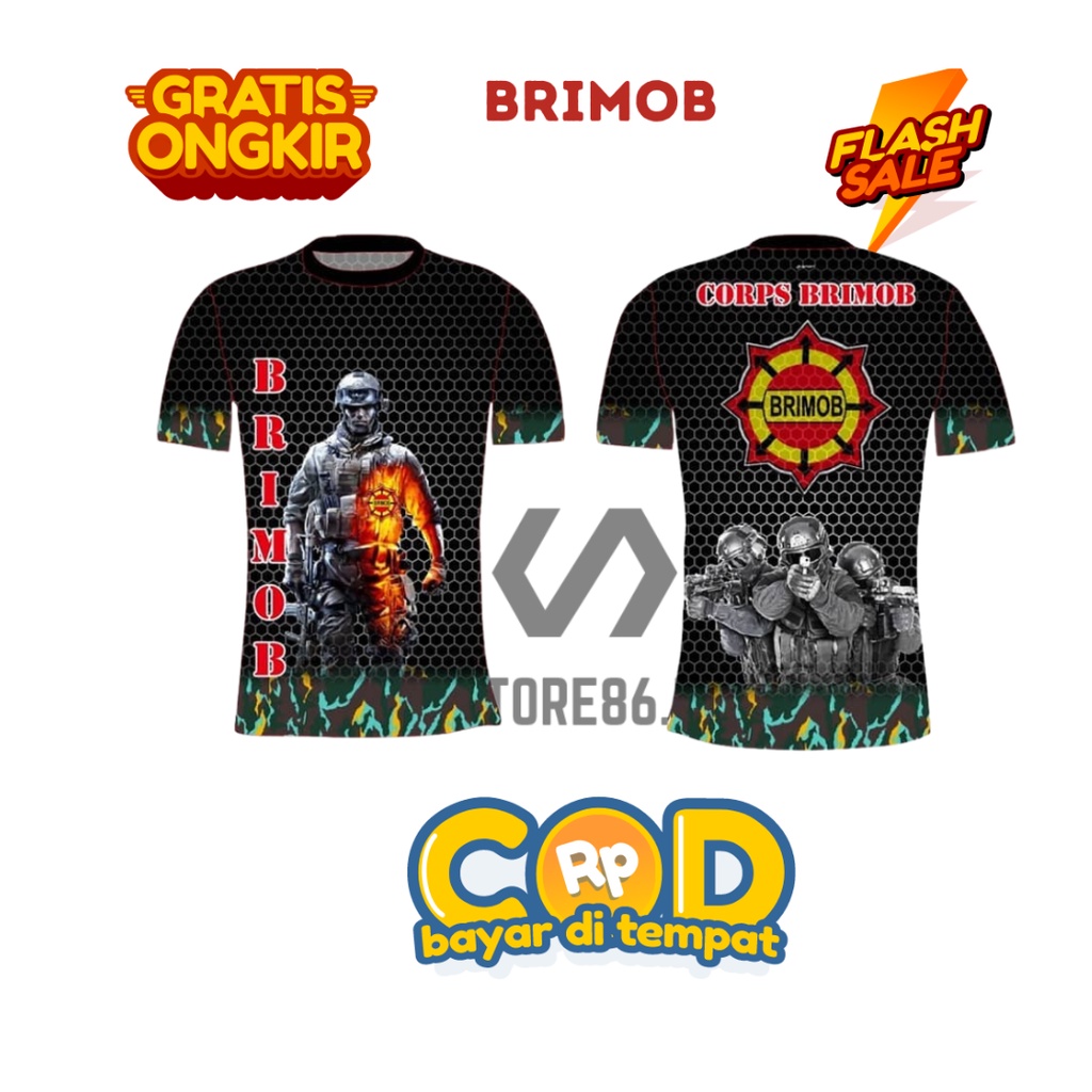 JERSEY BRIMOB  FULLPRINT SUBLIME / KAOS BRIMOB DRIFIT / JERSEY BRIMOB/ FULL PRINTING