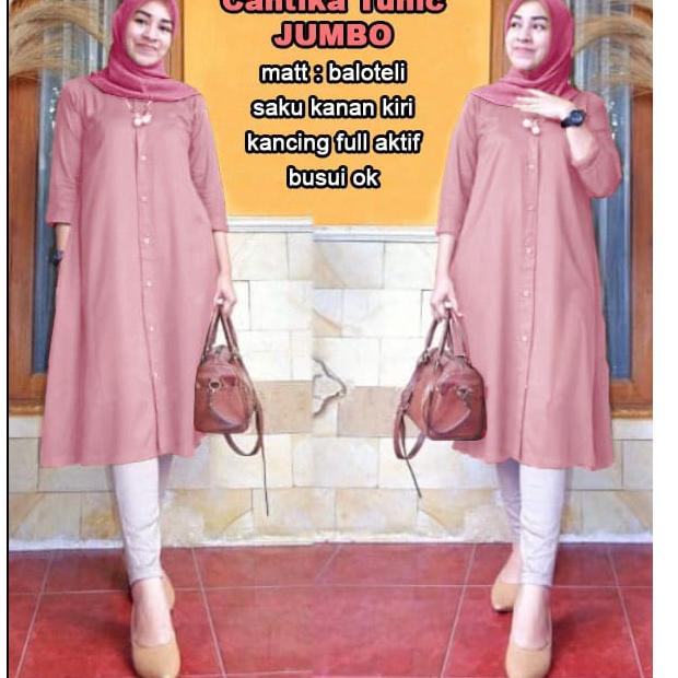 PALING LARIS BOOM - TUNIK CANTIKA JUMBO, L, XL, XXL , 3XL / BAJU MUSLIM WANITA JUMBO/ TUNIK JUMBO / 
