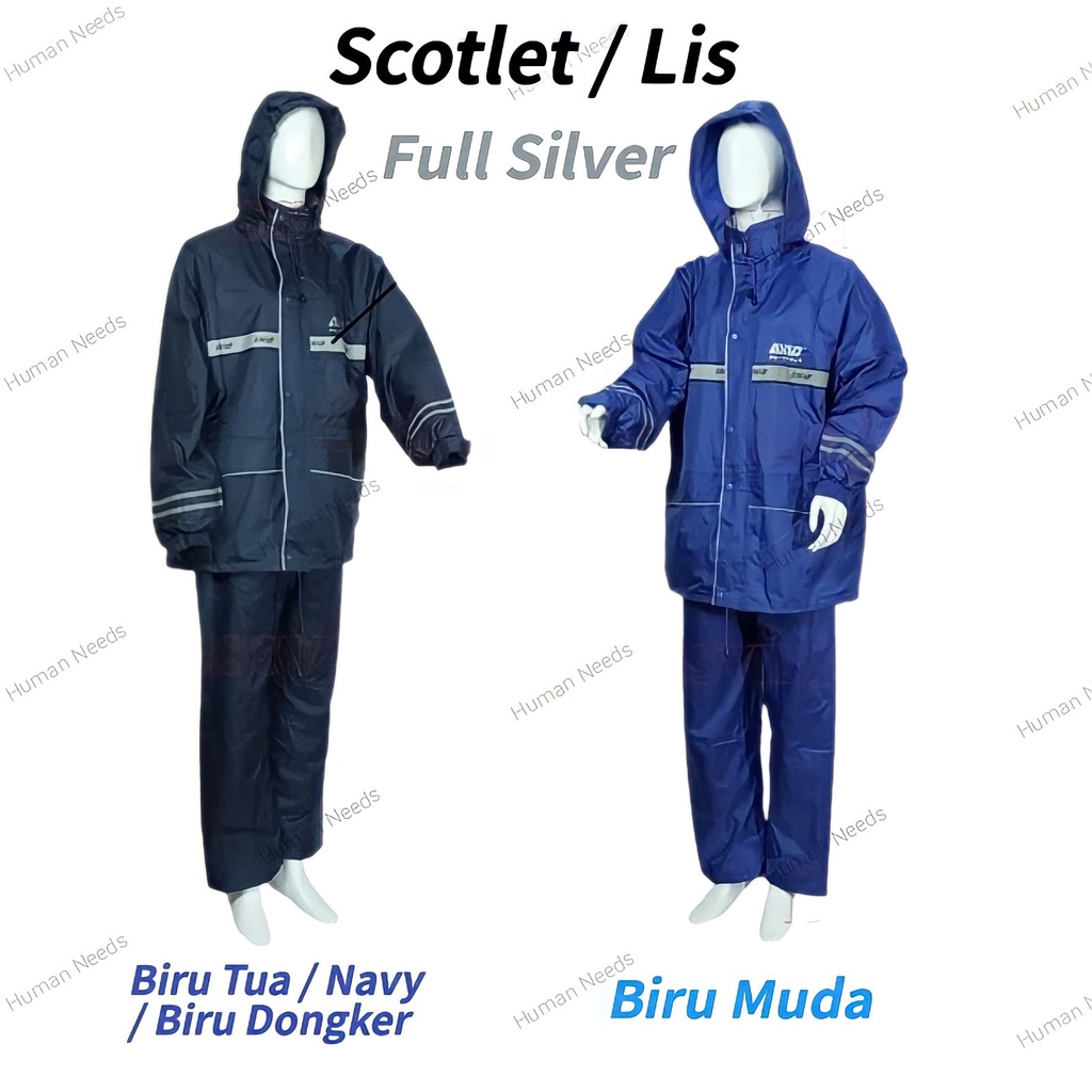 Jas Hujan Axio 882 ORIGINAL List Full SILVER Setelan Jaket Celana/Mantel Mantol Raincoat Ujan Stelan Dewasa Cewek Cowok