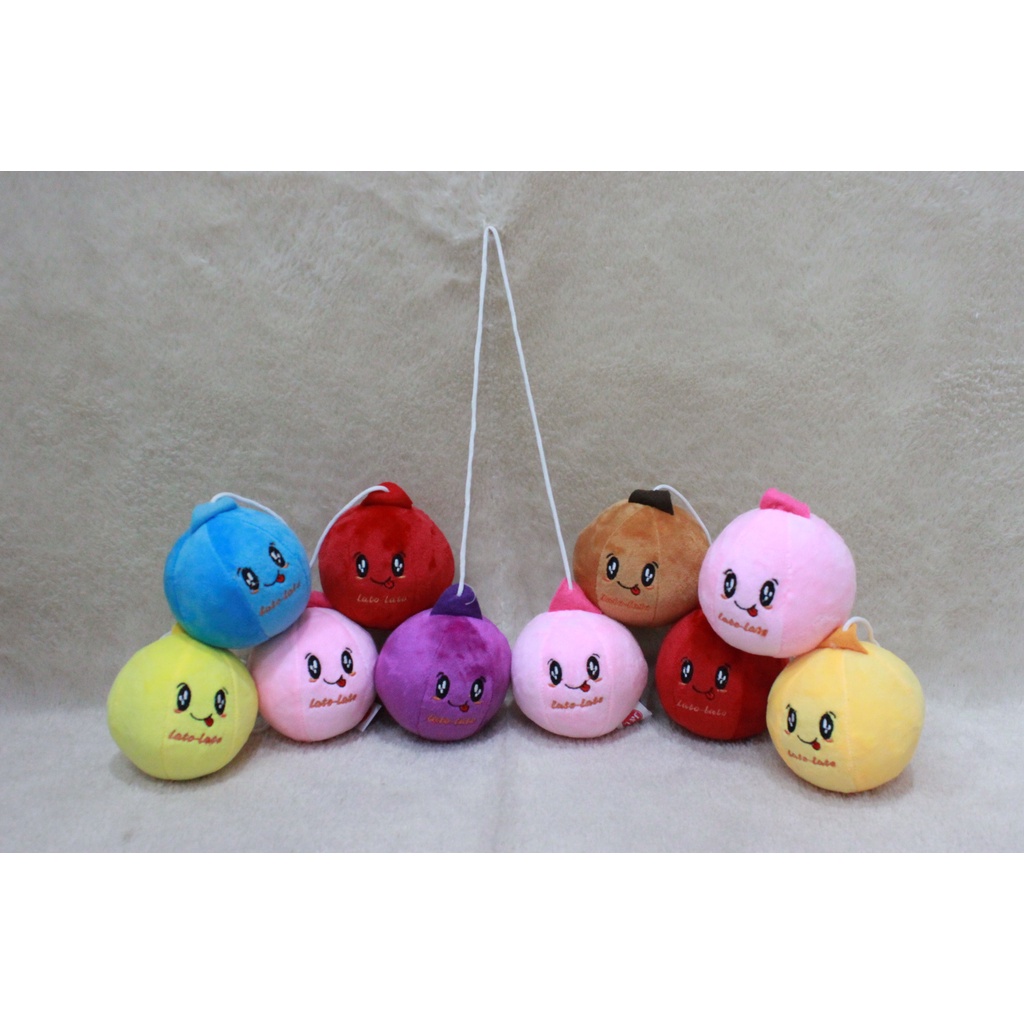 CBT Mainan Viral Lato-Lato Boneka Lato-Lato Dua Warna Led Kerincing Ukuran S