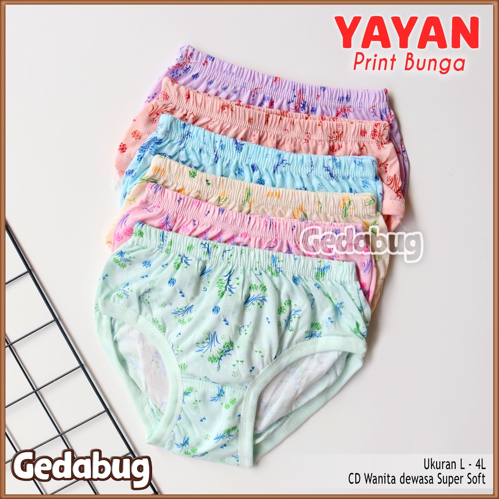 CD Wanita YAYAN Print | Celana dalam wanita dewasa Soft | Gedabug