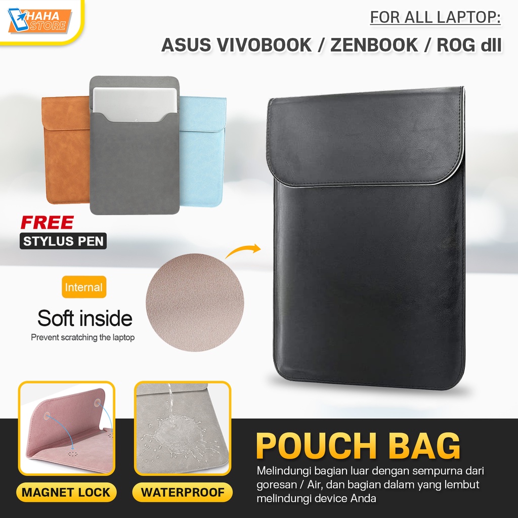 Asus VivoBook ZenBook ROG Tuff X441MA E410MA L510MA Laptop 13 14 15 16 inch Tas Sleeve Pouch Case Ba
