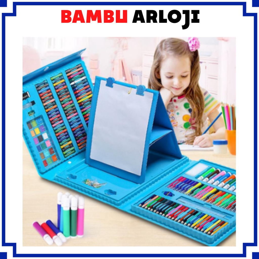 BAJ Crayon Anak Pengasah 208pcs Art Set Alat Menggambar Melukis Anak-anak Crayon Cat Air Pensil Mainan Edukasi Anak SS204