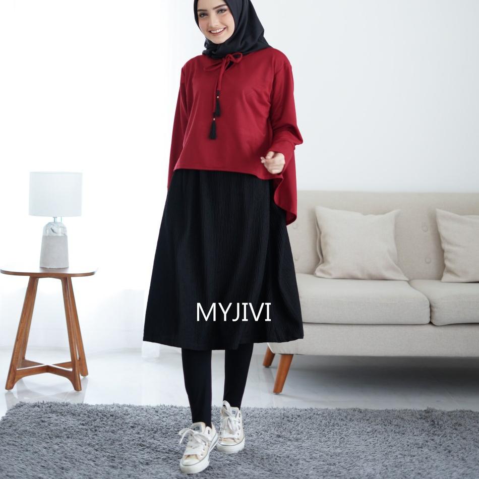 ☛ FELISHA MIDI DRESS PLISKET BY MY JIVI ✹