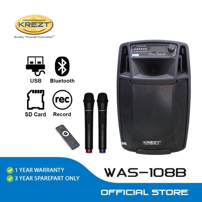 PORTABLE WIRELESS PA AMPLIFIER KREZT WAS-108B | PORTABLE SPEAKER