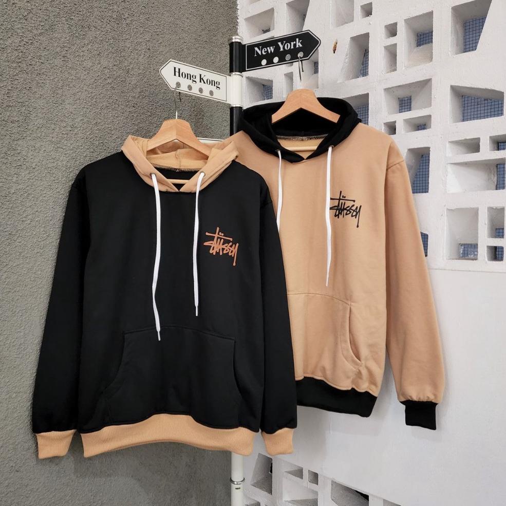 RECOMENDED ( isi 2 pcs ) jaket sweater couple pasangan Stusi combi hodie / jaket pasangan pacar / ja
