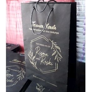 

Paper bag sablon / tas souvenir / tas asul asul / tas hitam sablon