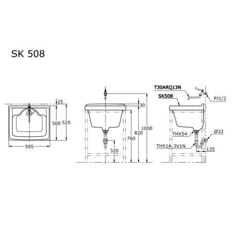 TOTO Laundry Sink SK508 / SK 508 complete set Original Toto