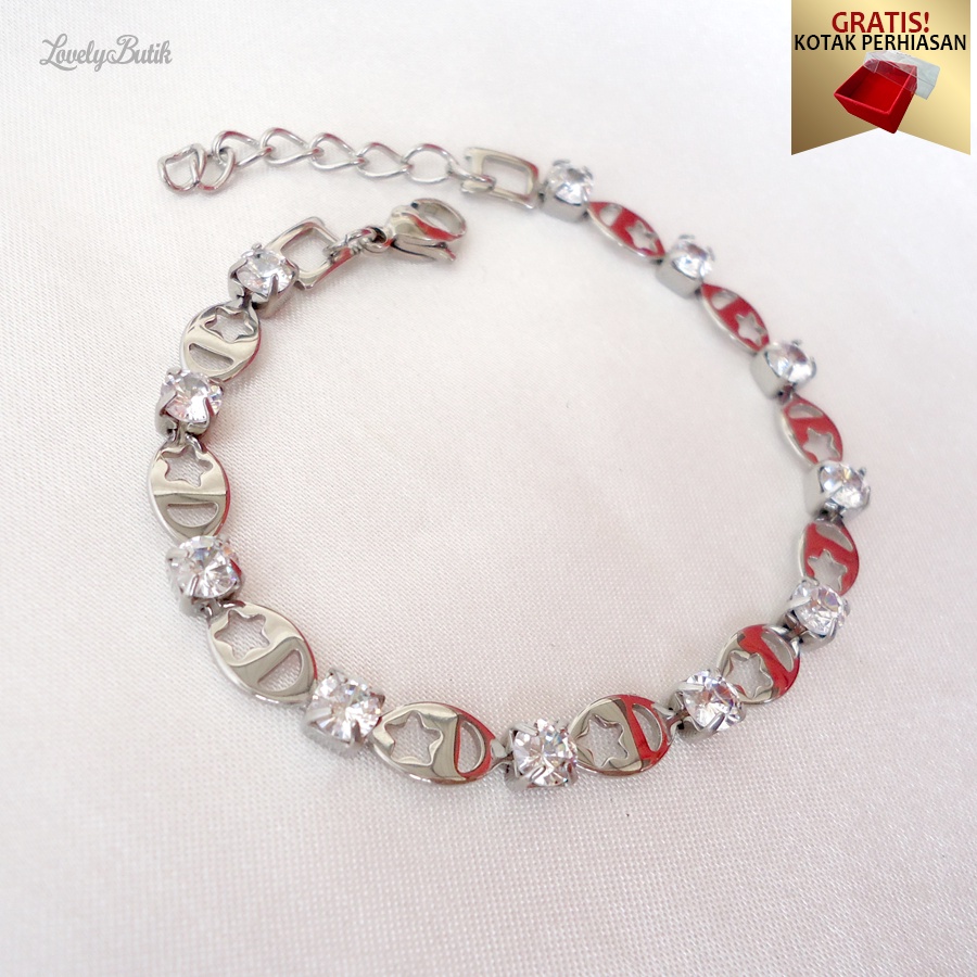 Gelang Tangan Titanium anti karat Gelang Wanita Dali4 Model Terbaru - Lovelybutik