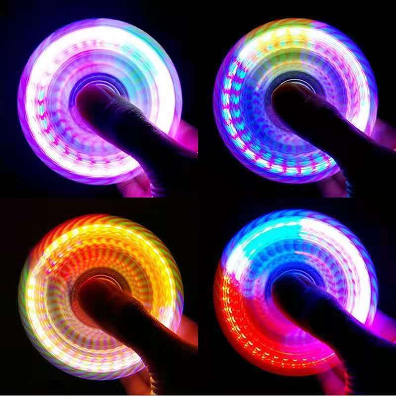 Mainan Fidget Spinner Led Fidget Hand Spinner dengan Lampu LED Untuk Mengurangi Stress