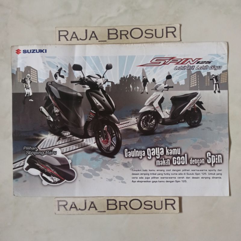 Poster brosur katalog flyer Suzuki Spin/Spin125/Spin 125 SR Limited Edition 2008