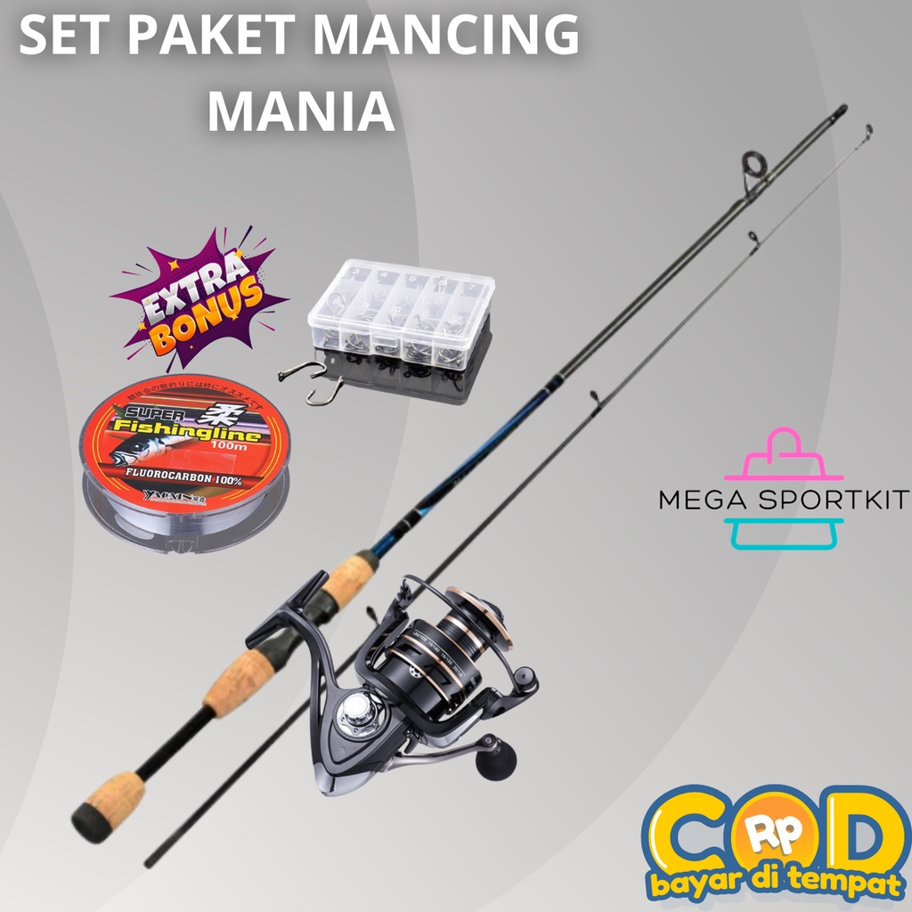 COD Set Paket  Pancing Galatama 4  in 1 Joran 1.8 M dan Reel NX4000 14 Ball  Bearing Tang dan Senar 