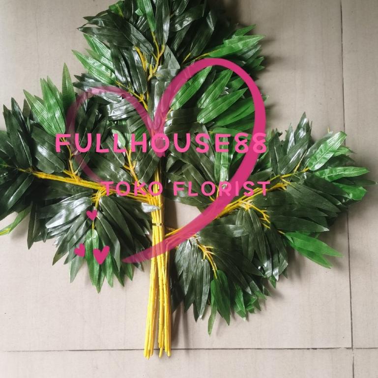 ❅ Daun Artificial / Daun Hias / Daun Plastik / Daun bambu kuning ☃
