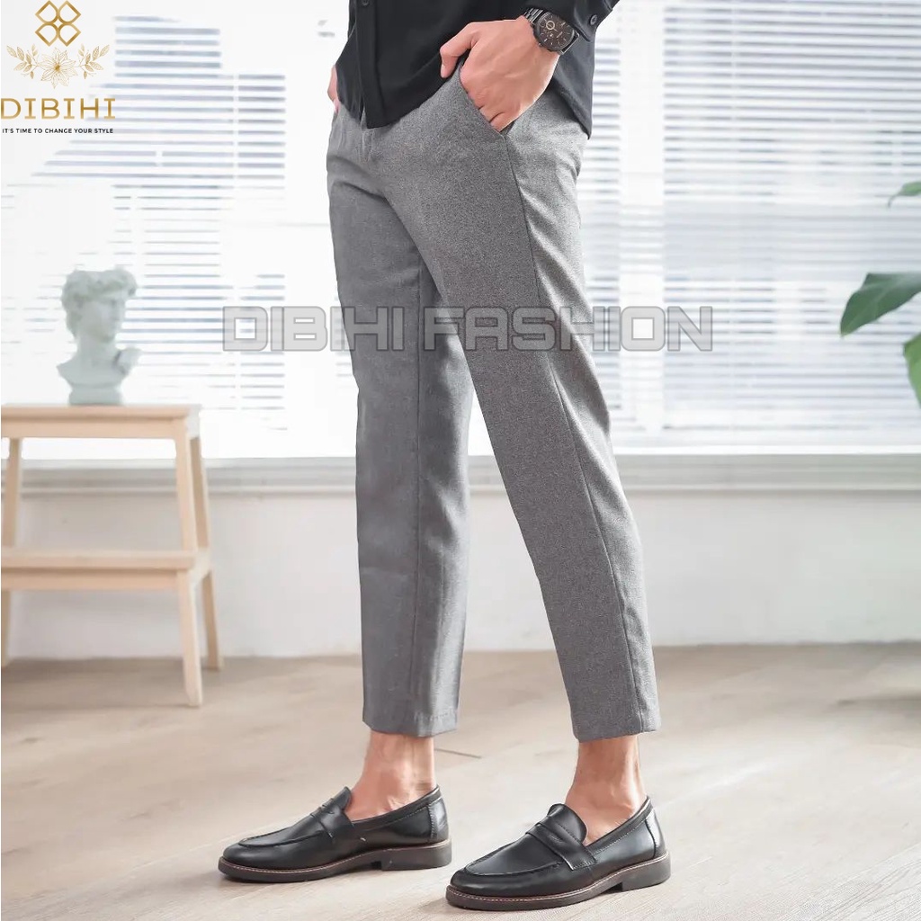 CELANA KERJA KANTOR FORMAL BAHAN KAIN ANGKLE PANTS SLIMFIT PRIA SIZE STANDAR DAN JUMBO