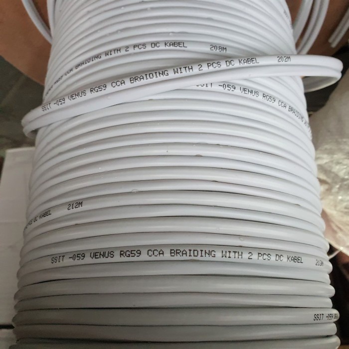Terlaris Kabel Cctv Venus Rg59 + Power / Kabel Venus Cctv Rg 59 + Power Meteran