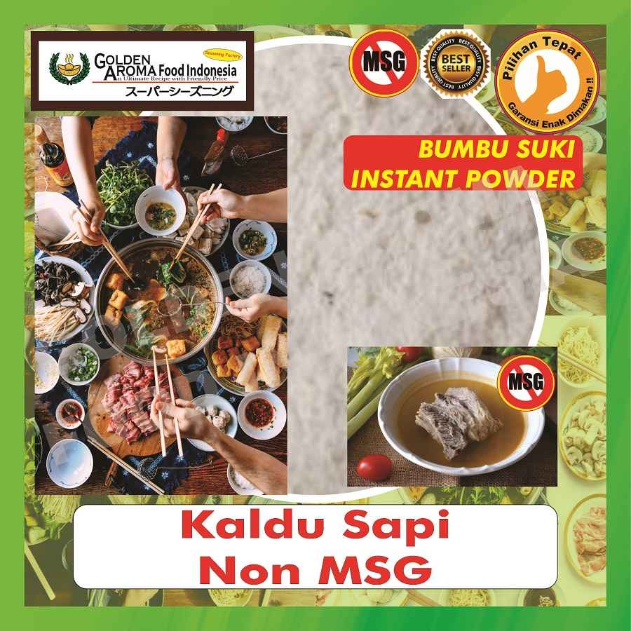 

BUMBU STEAMBOAT Kaldu Sapi Non MSG 1Kg Suki Instan Shabu Hotpot Rasa Beef Broth Tanpa MSG Kiloan 1 Kg Halal Sabu Kuah Soup Original Stemboat Steambot Steamboot Sukiyaki Grill Bakar Instant Gafi Murah Enak Terbaik Premium Promo bukan Sheep Bambo