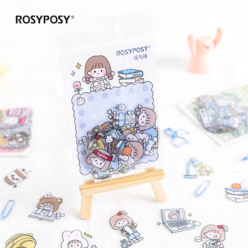 

Yu Xian Rosyposy Rabbit Duo Flake Stickers Set - Sticker Dekorasi Jurnal