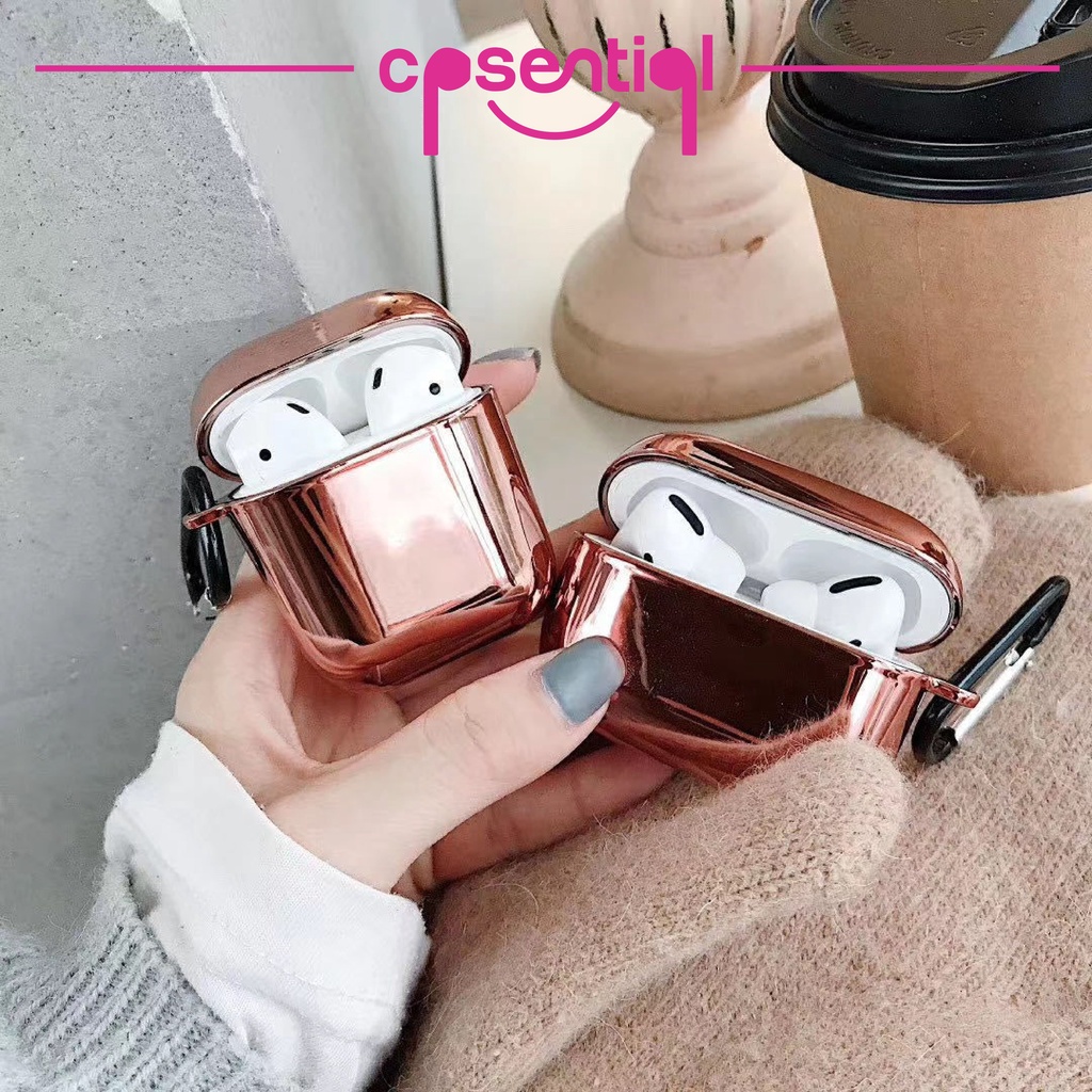 COD Case Airpods Gen 1/2 Gen 3 Pro Inpods 12 i12 Electroplated Metallic Glossy Keren | Protection Case Warna Merah Metalic Gold Rose Gold Black Silver | Silicone Casing Premium